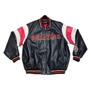 Ottawa Senators G-III by Carl Banks Leather Varsity Jacket – XXL – Vintage 2000s